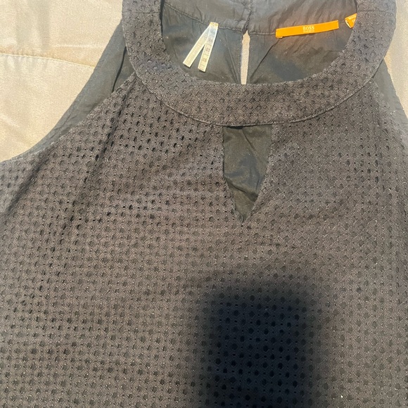 Hugo boss eyelet dress blue key hole neck - Picture 2 of 3